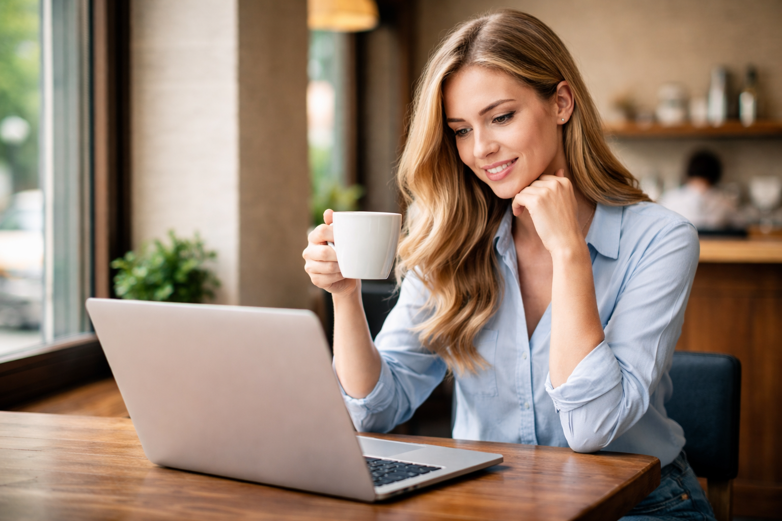 Person working on a laptop in a cafe while checking who needs to file a Self Assessment tax return this year.